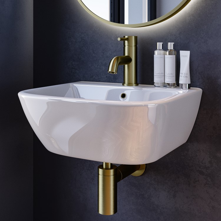 GRADE A1 - Cloakroom Wall Hung Basin 450mm - Atlanta