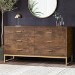 Wide Walnut Chest of 6 Drawers with Legs - Aubrey 