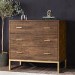 Walnut Chest of 3 Drawers with Legs - Aubrey 