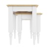 Set of 2 Side Tables in White with Pine Top - Auckland