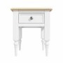 Small White Side Table with Pine Top & Drawer - Auckland