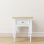 Small White Side Table with Pine Top & Drawer - Auckland