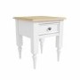 Small White Side Table with Pine Top & Drawer - Auckland