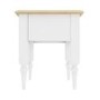 Small White Side Table with Pine Top & Drawer - Auckland