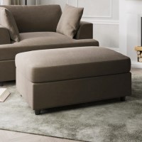 Large Mink Velvet Footstool - August Large Mink Velvet Footstool - August