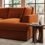 Large Burnt Orange Velvet Left Hand 4 Seater Chaise Corner Sofa - August