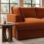 Large Burnt Orange Velvet Right Hand 4 Seater Chaise Corner Sofa - August