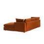 Large Burnt Orange Velvet Right Hand 4 Seater Chaise Corner Sofa - August