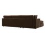 Large Chocolate Brown Velvet Left Hand 4 Seater Chaise Corner Sofa - August