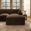 AUG009 Large Chocolate Brown Velvet Footstool - August