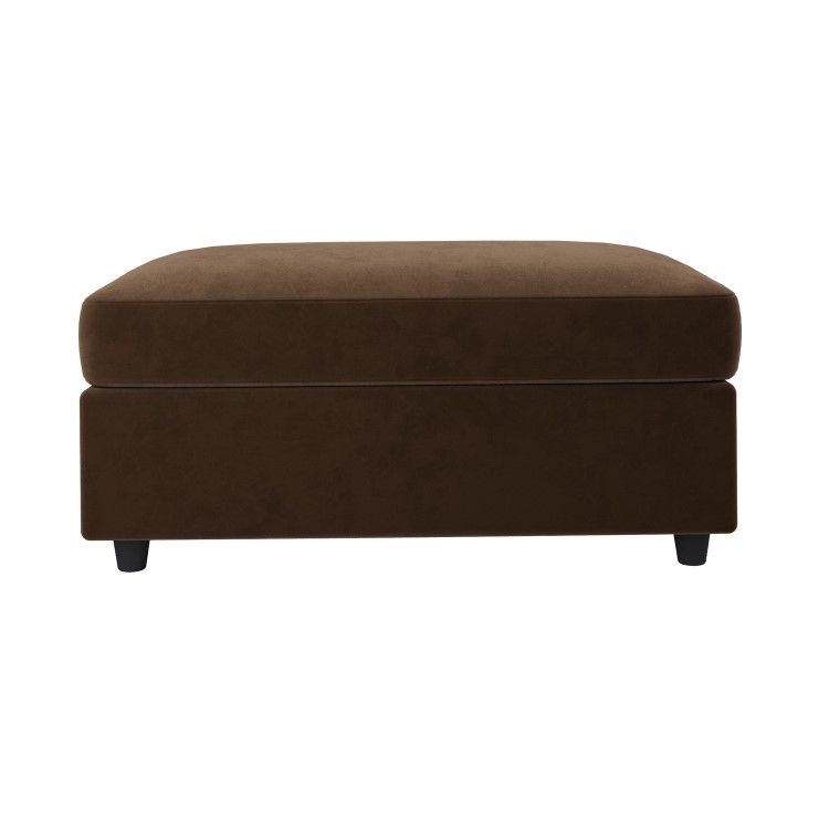 Large Chocolate Brown Velvet Footstool - August