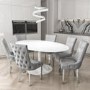 White Tulip Oval 170cm Dining Table in Gloss - Seats 6 - Aura