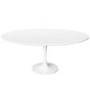 White Tulip Oval 170cm Dining Table in Gloss - Seats 6 - Aura