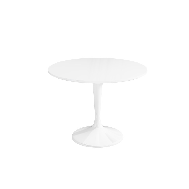 Small Round White High Gloss Dining Table - Seats 4 - Aura