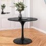 Black Round High Gloss 100cm Dining Table - Seats 4 - Aura