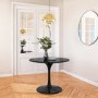 Black Round High Gloss 100cm Dining Table - Seats 4 - Aura