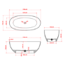 Amber Freestanding Double Ended Transparent Resin Bath 1700 x 750mm - Aurea