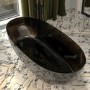GRADE A1 - Black Freestanding Double Ended Transparent Resin Bath 1700 x 750mm - Aurea