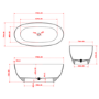 Red Freestanding Double Ended Transparent Resin Bath 1700 x 750mm - Aurea