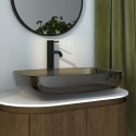 A1/AUREA600X400 GRADE A1 - Amber Rectangular Transparent Resin Countertop Basin 600mm - Aurea