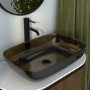 GRADE A1 - Amber Rectangular Transparent Resin Countertop Basin 600mm - Aurea