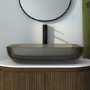 GRADE A1 - Amber Rectangular Transparent Resin Countertop Basin 600mm - Aurea