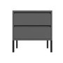 Austin Matt Grey 2 Drawer Bedside Cabinet