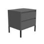 Austin Matt Grey 2 Drawer Bedside Cabinet