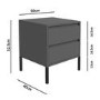 Austin Matt Grey 2 Drawer Bedside Cabinet