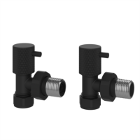 Black Knurled Round Angled Radiator Valves