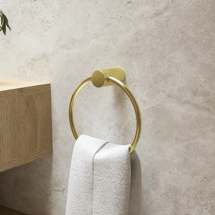 GRADE A1 - Brass Knurled Towel Ring - Arissa
