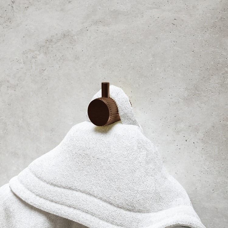 ONLY OPENED - Bronze Knurled Towel Hook - Arissa