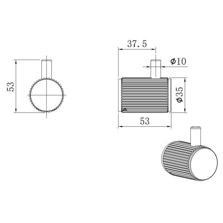 ONLY OPENED - Bronze Knurled Towel Hook - Arissa