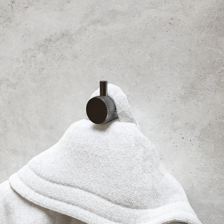 GRADE A1 - Gunmetal Knurled Towel Hook - Arissa