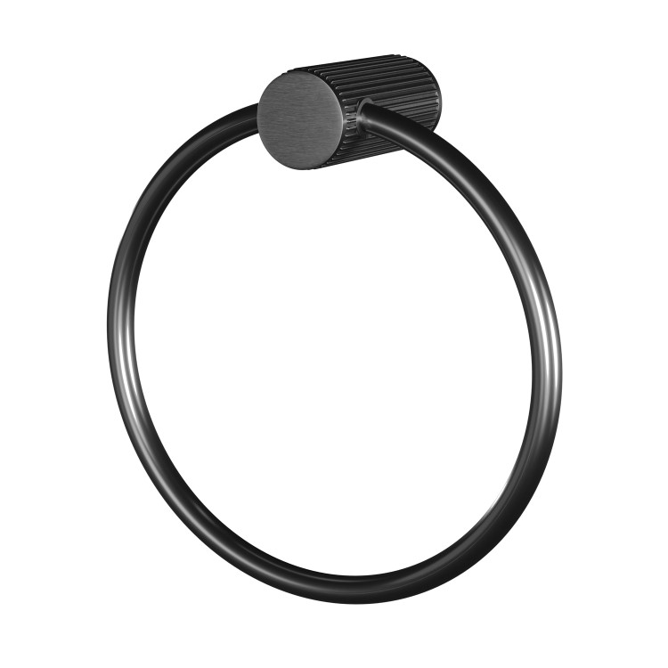 GRADE A1 - Gunmetal Knurled Towel Ring - Arissa
