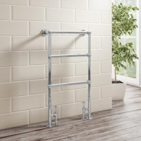GRADE A1 - Traditional Chrome Bathroom Towel Radiator - 914 x 535mm