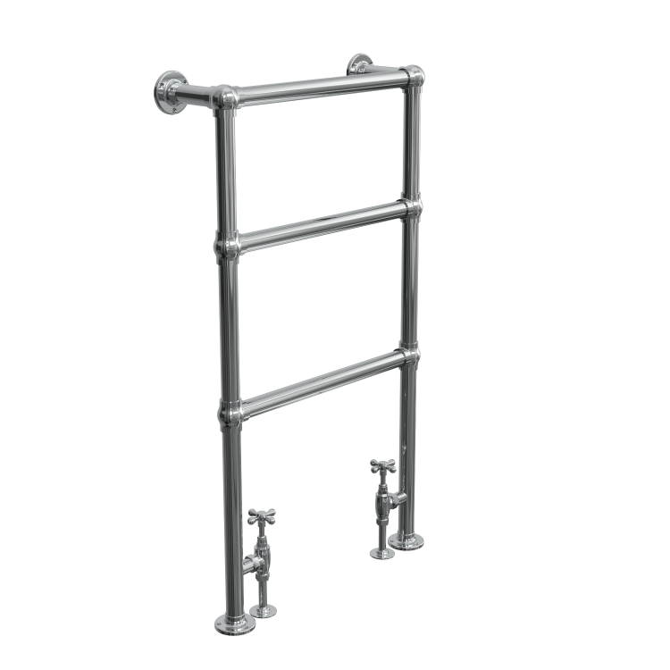 GRADE A1 - Traditional Chrome Bathroom Towel Radiator - 914 x 535mm