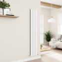 AVS4-1800-WCF Eco Eleganza White Vertical Flat Designer Aluminium Radiator 1800x300mm Single Panel 2258 BTU