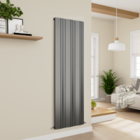 Eco Vivante Anthracite Vertical Wave Designer Aluminium Radiator 1800x565mm Single Panel 4508 BTU Eco Vivante Anthracite Vertical Wave Designer Aluminium Radiator 1800x565mm Single Panel 4508 BTU