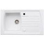 Abode Milford Single Bowl Inset Ceramic Kitchen Sink - White