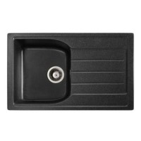 Oriel Single Bowl Granite Inset Kitchen Sink - Black