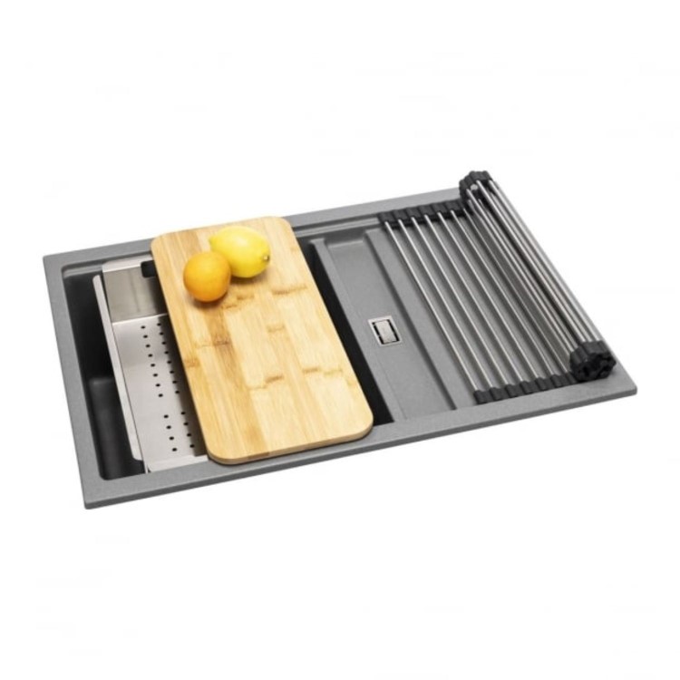 Abode Synchronist Compact 1.25 Sink Bowl & Drainer - Metallic Grey