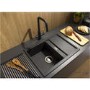 Abode Synchronist 1.25 Bowl Inset / Undermount Black Granite Kitchen Sink