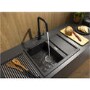 Abode Synchronist 1.25 Bowl Inset / Undermount Black Granite Kitchen Sink