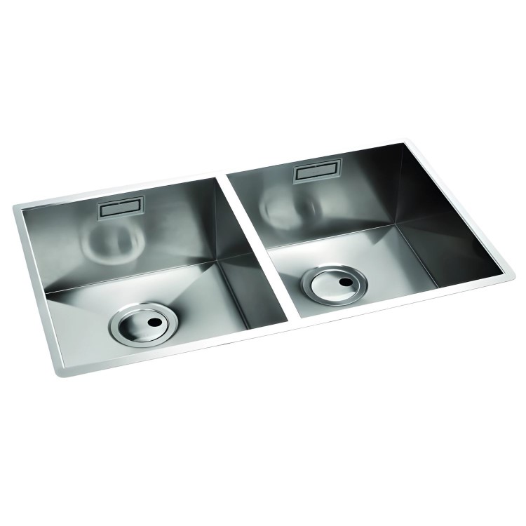 Abode Matrix R0 2 Bowl Undermount Kitchen Sink - Stainless Steel