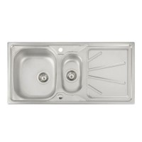Trydent 1.5 Bowl & Drainer Inset Kitchen Sink - Stainless Steel 