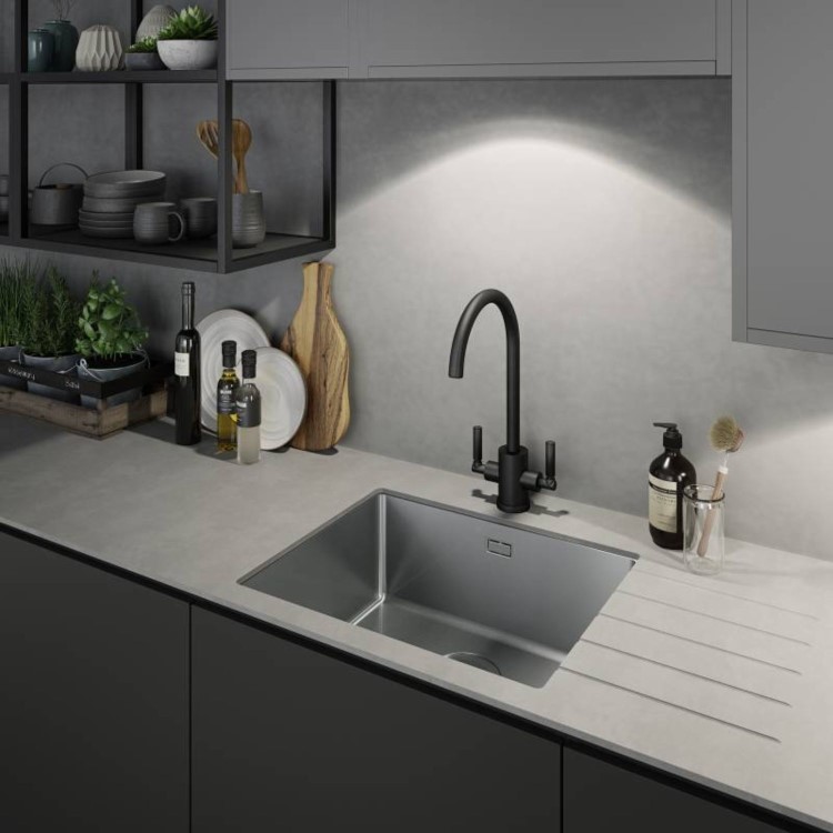 Abode Matrix R15 1.0 Bowl Undermount Kitchen Sink - Stainless Steel