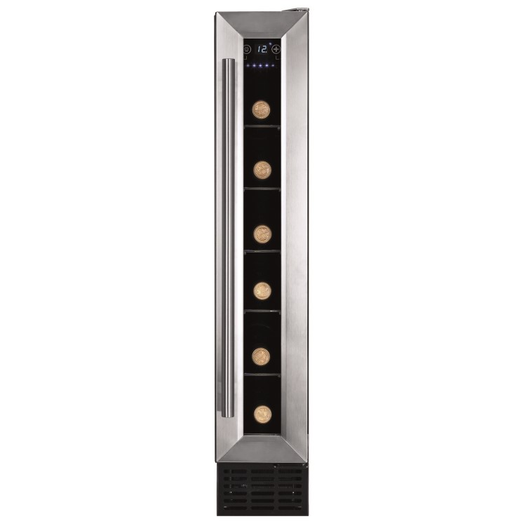 Refurbished Amica AWC150SS Freestanding 6 Bottle Single Zone Under Counter Wine Cooler Stainless Steel