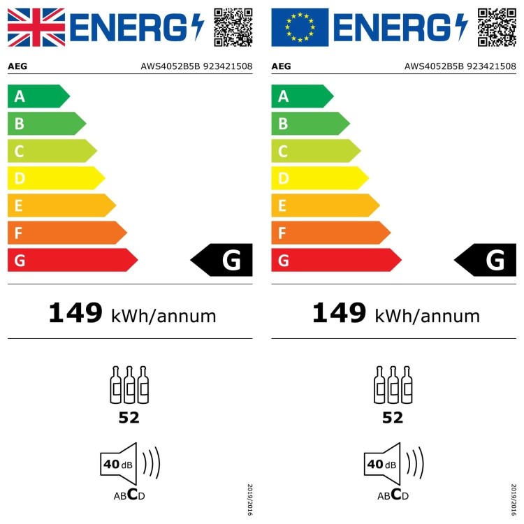 AEG 46 Bottle Capacity Single Zone Under Counter Wine Cooler