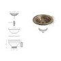 Abode 90mm Manual Basket Strainer Waste - Antique Brass